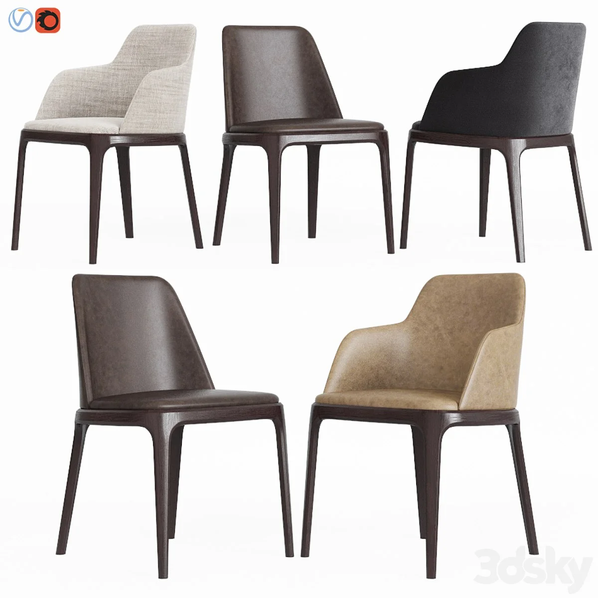 Poliform Grace Dinning Chair Set